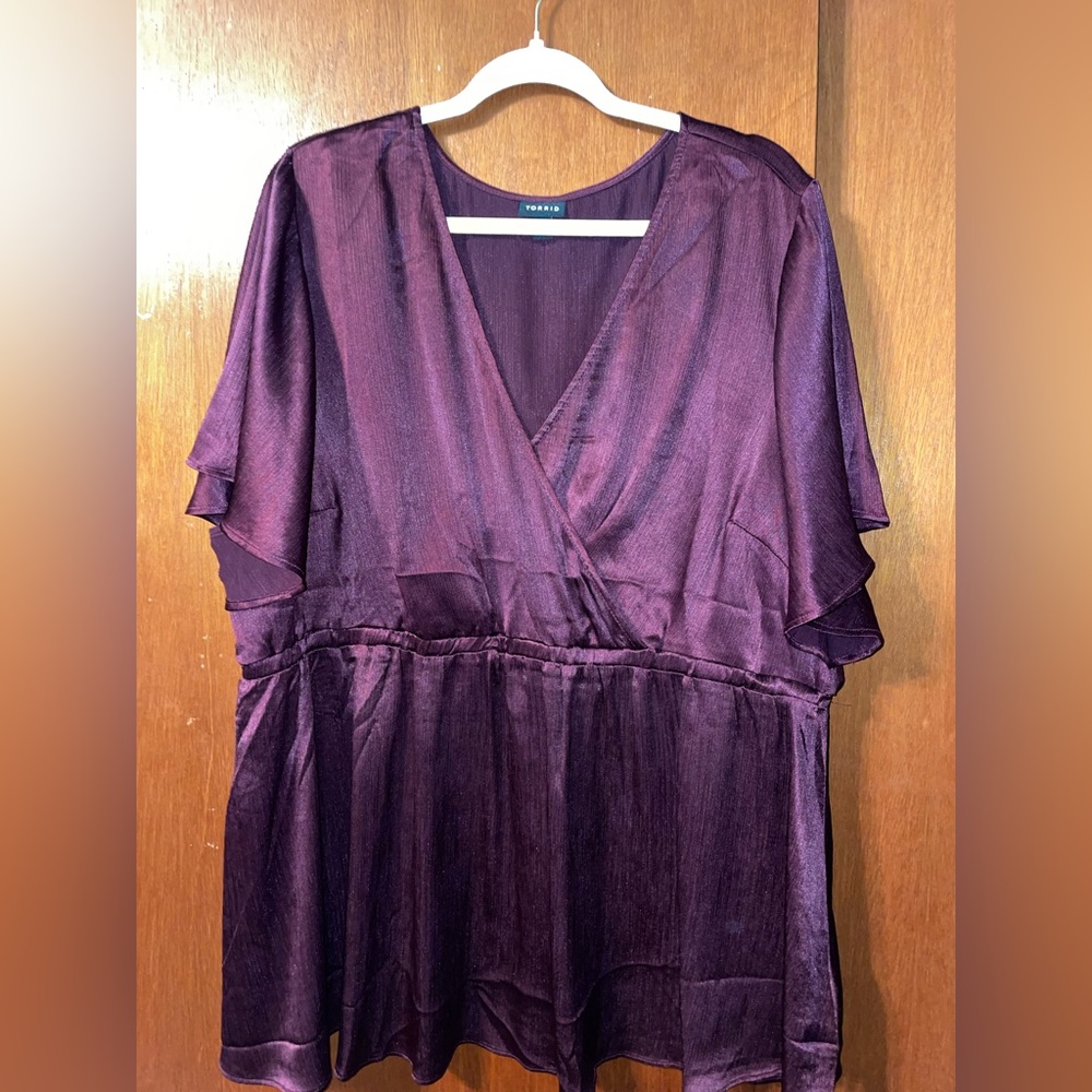 Torrid Peplum satin top